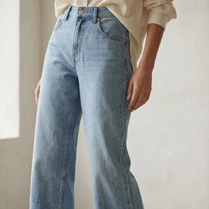 NWT $319 DAILY BLUE ADRIANO GOLDSCHMIED MOOD relaxed straight jeans 27